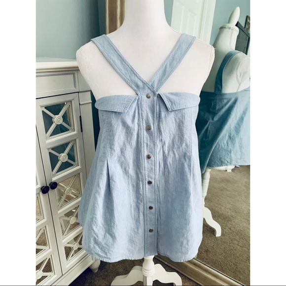 Alexander Wang Tops - Alexander Wang Chambray Denim Button down halter tank size 4 Top